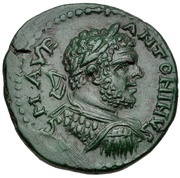 Æ23 - Caracalla MVNICI STOBEN; Stobi obverse image