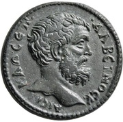 Tetrassarion - Clodius Albinus as caesar ЄΠI•ANΔPONЄIK-OY APX A CAITT/HN-ΩN; Saitta obverse image