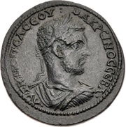 Octassarion - Macrinus AΠAMЄΩ N NΩЄ; Ark; Apameia obverse image