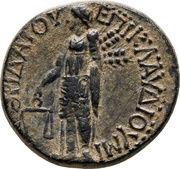 Æ20 - Nero ΕΠΙ ΚΛΑΥΔΙΟΥ ΜΙΘΡΙΔΑΤΟΥ; Prymnessus reverse image