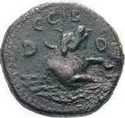 Æ21 - Claudius C C I B, D D; Buthrotum reverse image