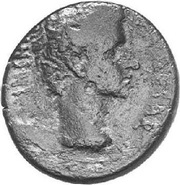 Æ21 - Tiberius as Caesar Parsley wreath obverse image
