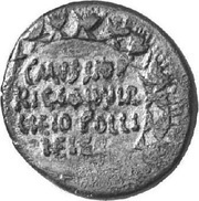 Æ21 - Tiberius as Caesar Parsley wreath reverse image