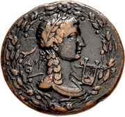 Æ28–31 - Tiberius Apollo reverse image