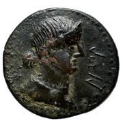 Æ25 - Augustus T'YNT; Thaena obverse image