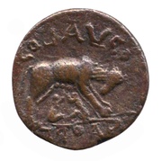 Æ22 She-wolf; COL AVG TRO, Rome, 138-268 reverse image