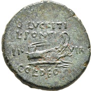 Hemiassarion - Janus Q LVCRETI L PONTI IIVIR COL DED PR; Lampsacus, Rome, 45 BC reverse image