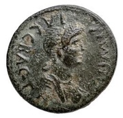 Æ28 - Domitia Longina Cybele obverse image
