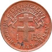 1 Franc reverse image