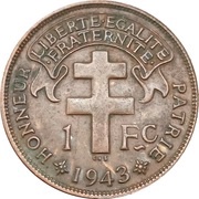 1 Franc with "LIBRE" reverse image
