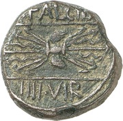 Semis - Publius Falcidius P FALCIDI IIII VIR reverse image