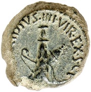 Semis - Publius Falcidius P FALCIDIVS IIII VIR EX S C F C reverse image