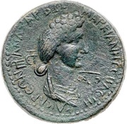 Tetrassarion - Trajan ΚΑΙϹΑΡΕΩΝ ΠΡ ΑΝΑΖΑΡΒΩ ΜΑΡΚΙΑΝΗ ϹΕΒΑϹΤΗ, ΕΤ ϚΚΡ; Anazarbus, Rome, 107-108 reverse image