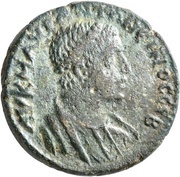 Tetrassarion - Elagabalus ANAZ ЄNΔΟΞ MHTPOΠ TPOΠ; Anazarbus obverse image