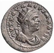 Æ25 - Valerianus I ANAZAP MHTPOΠOΛ P Γ Γ A T M K ET BOC; Anazarbus obverse image