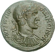 Æ32 - Maximinus ΑΝΕΜΟΥΡΙΕωΝ ΕΤ Α; Anemurium obverse image