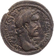 Æ29 - Antoninus Pius ΑΔΡΙΑΝΟΠΟΛΙΤΩΝ ΖEΦVΡΙΩΤΩΝ; Zephyrion obverse image