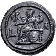 Tetradrachm - Philippus I Athena seated; Alexandria, Rome, 244-246 reverse image