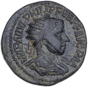 Æ26 - Philippus I CAES ANTIOCH COL S R; Antioch of Pisidia obverse image