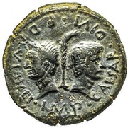 Dupondius - Julius Caesar and Augustus COPIA obverse image