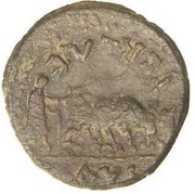Æ29 - Augustus PERM CAE AVG; Emerita reverse image