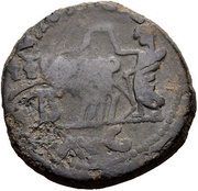 Æ28 - Augustus PERM CAESA AVG; Emerita, Rome, 27 BC - 14 AD reverse image