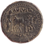 Æ25 - Augustus priest ploughing reverse image