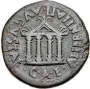 Æ28 - Tiberius AETERNITATI · AVGVSTAE reverse image