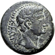 Æ21 - Augustus and Tiberius as Caesar obverse image