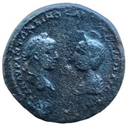 Pentassarion - Elagabalus and Julia Maesa VΠ IOVΛ ANT CEΛEYKOY MAΡKIANOΠOΛITΩN; Markianopolis obverse image