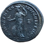 Pentassarion - Elagabalus and Julia Maesa VΠ IOVΛ ANT CEΛEYKOY MAΡKIANOΠOΛITΩN; Markianopolis, Rome, 218-222 reverse image