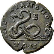 Pentassarion - Philip II as caesar ΜΑΡΚΙΑΝΟΠΟΛΕΙ/ΤΩΝ; Marcianopolis, Rome, 244-247 reverse image