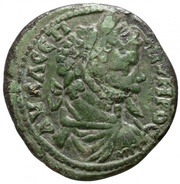 Æ27 - Septimius Severus Y I ΦAYCTINIA MAPKIANOΠOΛI; Consular Legate Julius Faustinianus; Marcianopolis obverse image