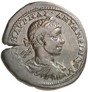 Æ27 - Elagabalus YΠ IOYΛ ANT CEΛEYKOY MAPKIANOΠOΛITΩN; Consular Legate Julius Antonius Seleucus; Marcianopolis obverse image