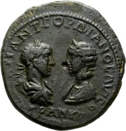 Æ28 - Gordianus III and Tranquillina VΠ TEΠTVΛΛIANOY MAΡKIANOΠOΛITEΩN; Consular Legate Prosius Tertullianus; Marcianopolis obverse image