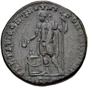 Æ25 - Macrinus YΠ CTATI ΛONΓINOY NIKOΠOΛΙTΩN ΠPOC ICTPΩ; Consular Legate Statius Longinus; Nicopolis ad Istrum reverse image