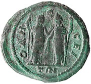 Triassaria - Julia Maesa Demeter and Persephone; Odessos, Rome, 218-222 reverse image