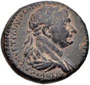 Æ25 - Traianus ΦΛ ΧΑΛ/ΚΙΔΕꞶΝ ; Chalcidice obverse image