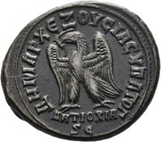 Tetradrachm - Philippus II ΔΗΜΑΡΧ EΞΟΥCΙΑC ΥΠΑ ΤΟ Γ ΑΝΤΙΟΧΙΑ S C, Rome, 247 reverse image