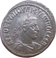 Tetradrachm - Philippus I ΔΗΜΑΡΧ ΕΞΟΥСΙΑС ΥΠΑ ΤΟ Δ ΑΝΤΙΟΧΙΑ SC; Antioch obverse image
