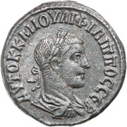 Tetradrachm - Philippus II ΔΗΜΑΡΧ EΞΟΥCΙΑC ΥΠΑ ΤΟ Δ ΑΝΤΙΟΧΙΑ S C; No Pellet; Antioch obverse image