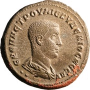 Tetradrachm - Herennius Etruscus ΔΗΜΑΡΧ ΕΞΟΥCΙΑC SC; ··; Antioch obverse image