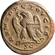 Tetradrachm - Herennius Etruscus ΔΗΜΑΡΧ ΕΞΟΥCΙΑC SC; ··; Antioch, Rome, 250-251 reverse image