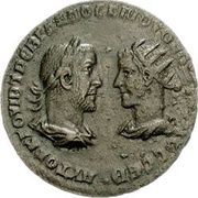 Æ 30 - Trebonianus Gallus and Volusianus Antioch obverse image
