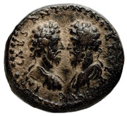 Dupondius - Marcus Aurelius and Lucius Verus Aelia Capitolina obverse image