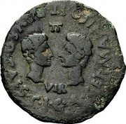 Dupondius - Tiberius C I G A GERMANICO ET DRVSO CAES II VIR reverse image