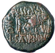As - Tiberius Countermarked A, Rome, 14-37 reverse image