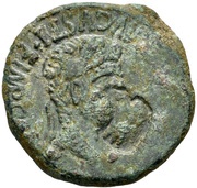 As - Tiberius Countermarked eagle left obverse image