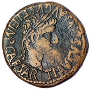 As - Tiberius Countermarked ME obverse image