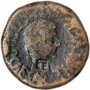As - Tiberius Countermarked TI obverse image